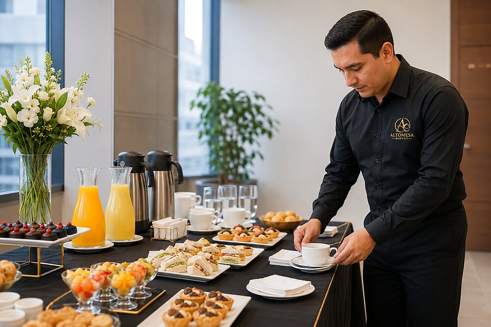 Personal de servicio Altomesa en un evento corporativo